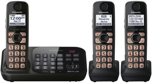 Panasonic KX-TG4741B Dect 6.0 безжичен телефон со систем за одговарање, црна, 1 слушалка