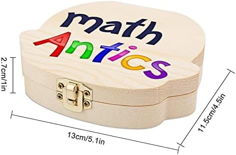 Математички антики заби заби за заби слатки држачи за заби заби дрвени складишта изгубени заби заби кутија за роденденски сувенир подарок