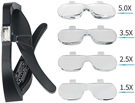TREXD Очила Лупа Led Лупа Четири Зголемувања USB Полнење Читање Лупа Лупа