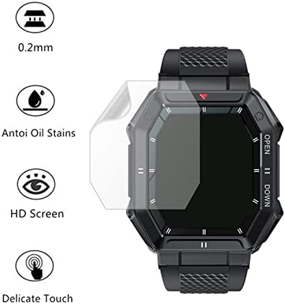 Aemus (6 пакет компатибилен со заштитник на екранот Bassizo Smart Watch, компатибилен со Eigiis K55 1,85 SmartWatch/Lige воен
