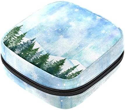 Санитарни влошки торби, снежен зимски пејзаж менструална чаша торбичка за доење на подлогата, држач за први период