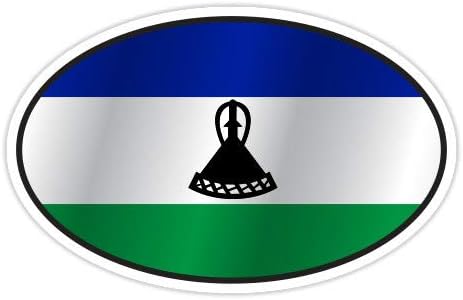 GT Graphics Lesotho Flag овално - Винил налепница водоотпорна декларација