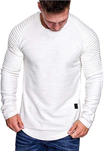 Врвна модна машка машка машка тенка маскирна крпеница со долги ракави маица врвна блуза