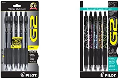 Пилот G2 Premium Fillable и Rutractable Rolling Ball Gel Pens & G2 Fashion Collection Colly Colorsiblable и повлекување на пенкала