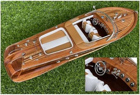 Vinatimes дрвен италијански брод за брзина модел 21 53см собрано рачно изработен луксузен декор за подароци за домашна канцеларија