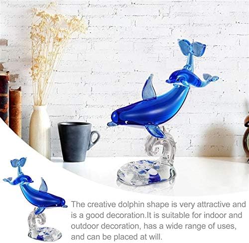 Zlbyb кристален делфин украс животински фигура десктоп дома украс риба резервоар занаети мали украси за украсување