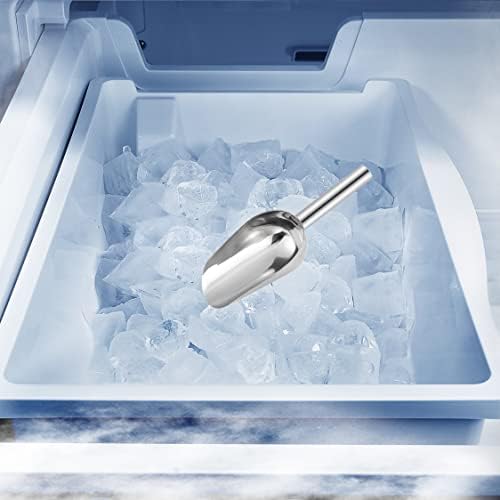 Ледена лажичка од не'рѓосувачки челик со магнетски држач за производител на мраз, замрзнувач во кујна или фрижидер ， одличен додаток за апарат за куќи со безмилото