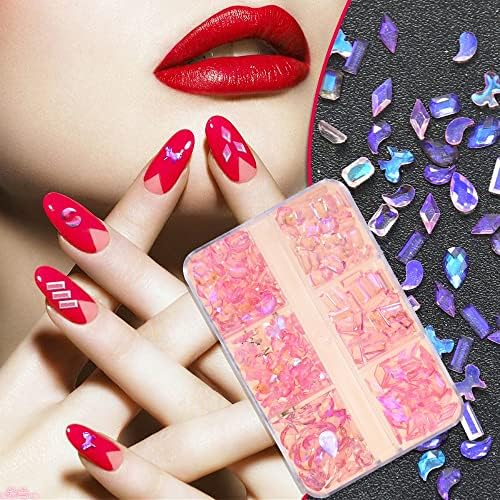 1БОКС КРИСТАЛ АУРОРА NAIL RHINESTONE 3D симпатична мечка/пеперутка смола за нокти Уметност Корејски слатки додатоци за маникир за нокти