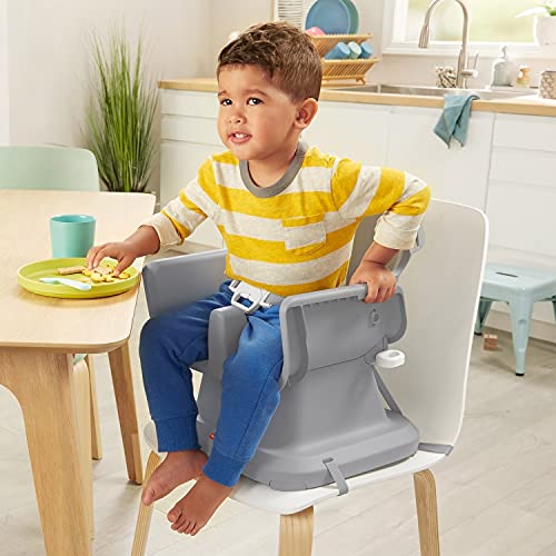 Фишер-Цена Спејссејвер Едноставен Чист Висок Стол-Тушеви Со Виножито, пренослив стол за јадење бебе до дете и засилувачко седиште со лесни