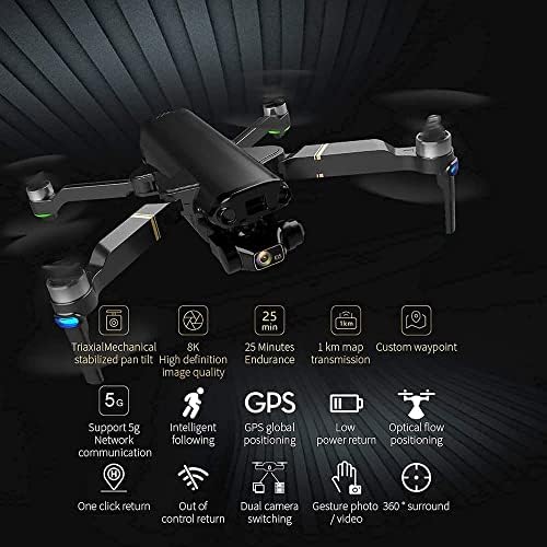Prendre GPS дрон со 8K камера за возрасни - RC Quadcopter со 5G FPV во живо во живо, мотор без четки, летање на Waypoint, одржување