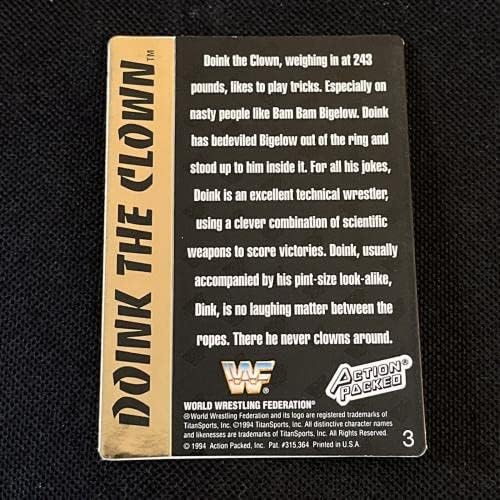 Doink The Clount 1994 акција спакувана WWF Wrestling Потпишана автограмирана картичка - Фотографии за автограми во борење