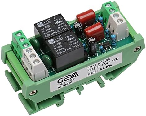 Geya FY-T73 2 Канал реле модул DIN Rail 5V 12V 24V AC230V Релејв интерфејс PLC Контрола 1 парчиња