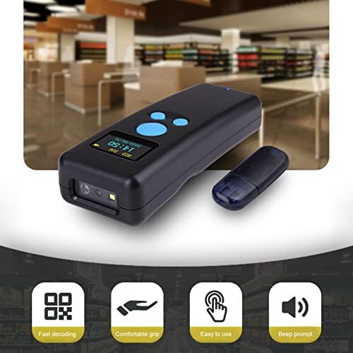 Скенер за баркодови со Bluetooth, супер декодирање на способноста отпорен на безжичен ласерски USB -бар -код читач за паметен телефон