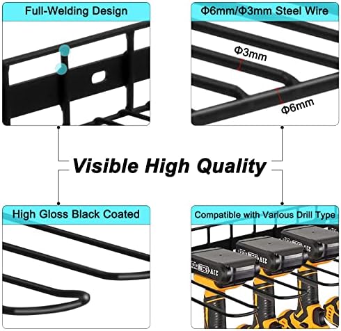 Багажник За Складирање Електрични Алати од Соништата, Држач За Држач За Држач За Ѕидни Алати За Монтирање, Држач За Организатор За Складирање