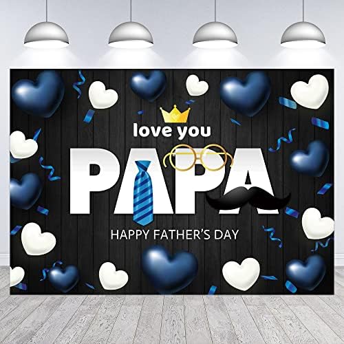 Hilioens 5 × 3ft Среќен ден на денот на таткото, сакам тато црна дрвена шема loveубов Папа благодарение на таткото тематски украси украси за позадина