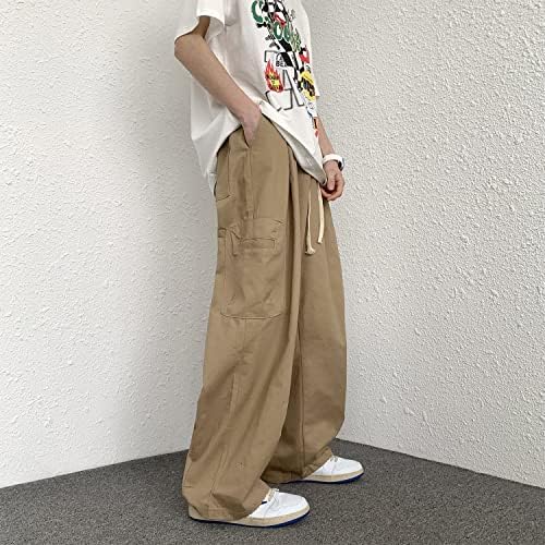 Менс карго работа панталони опуштени вклопени панталони со џемпери со џебови случајна улична облека Y2K