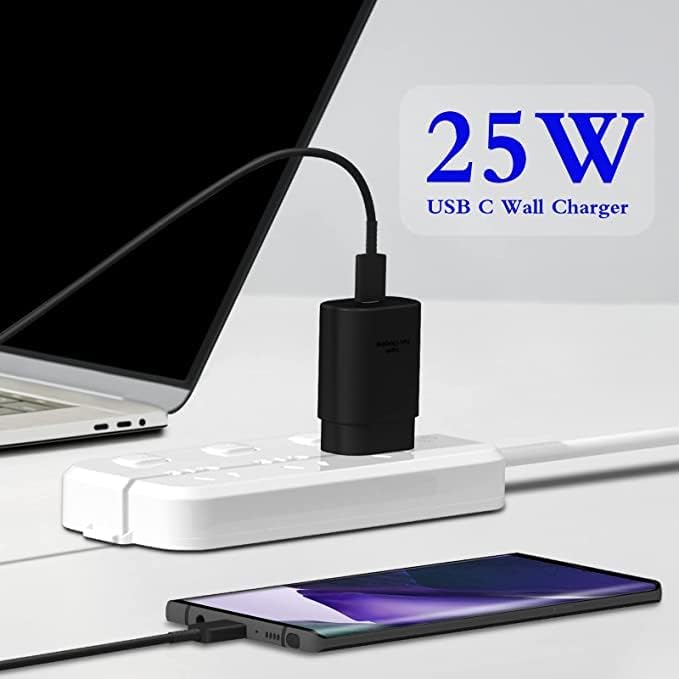 Брзо полнење 25W PD USB C Charger Wall Charger со 3,3ft C-Cable за Galaxy S22/S22+/S22ULTRA/S20/S20+/S20 Ultra/S21/S21+/S21ultra/Забелешка 10