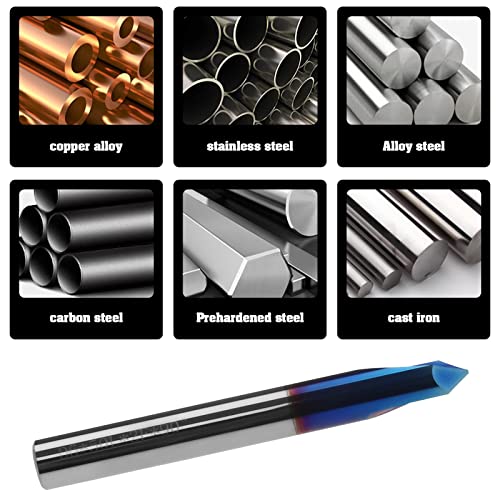 Chamfer End Mill 2 Flutes Chamfer Cutter 6mm Shank Tungsten Steel V Groove Router Bit Allool Allop Додатоци за машини за машини за машини за мелење вежби