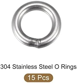 Метаксичност 304 не'рѓосувачки челик О прстени 15 парчиња, заварен тркалезен прстен - за виси предмети