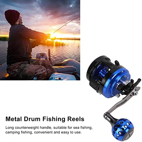 Alomejor Metal Drum Rh, риболов ролна 7+1BB 4,7: 1 голема брзина од 6 кг максимална магнетна сила за риболов риболов ролна на