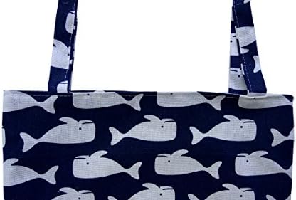 Нуни сина кит шема памучна платно торба за купување