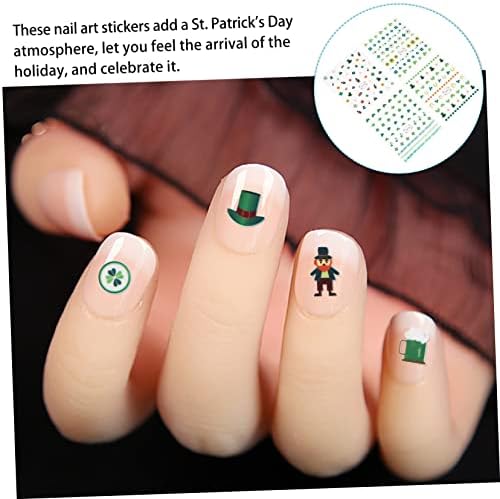 Јојофуни 24 листови ирски налепници за маникир за нокти украси за нокти за ноктите уметност ирски декор Денот на Денот на ноктите