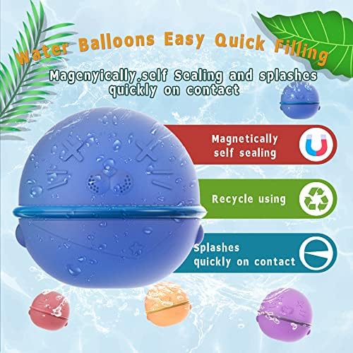 Балони за вода што може да се употреби за деца - лесно брзо пополнете магнетни силиконски топки за вода за еднократна употреба лето на отворено