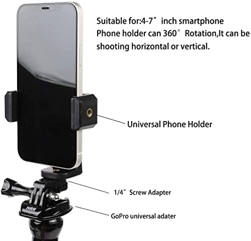 Монтирање на паметни телефони на Jaws Flex Clamp со прилагодлива Gooseck （13 делови） Компатибилен со iPhone Samsung и GoPro Hero