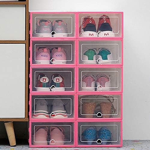 ZRSJ Водоотпорна кутија за чевли од 10 парчиња, задебелена про transparentирна кутија за складирање на чевли за прашина, кабинет за чевли за чевли за домашна употреба за дом