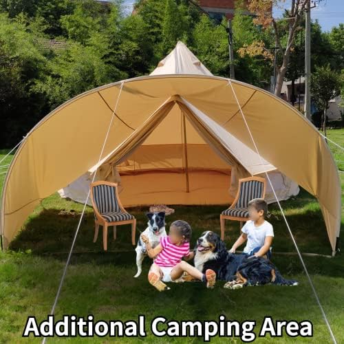 Данчел отворено кампување платно шатор Тарп-вода засолниште за засолниште на сонцето крошна за трескање со столб за столб за џурт шатор за лаптоп