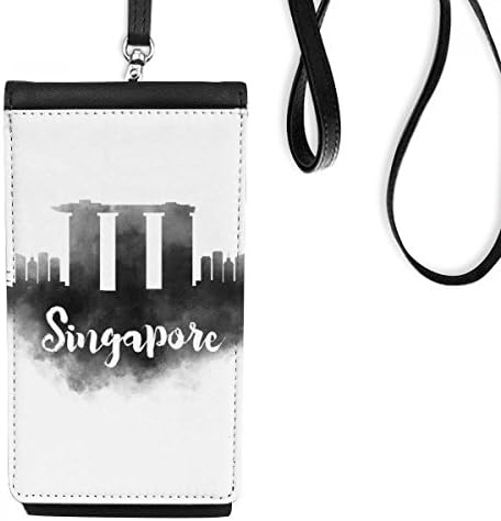 Сингапур Ланкмарк мастило за сликање Телефонски паричник чанта што виси мобилна торбичка црн џеб