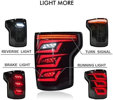 Lqito LED Пушеле Опашка Светла Одговара Форд F150 Пикап 2015-2020 Задни Светла