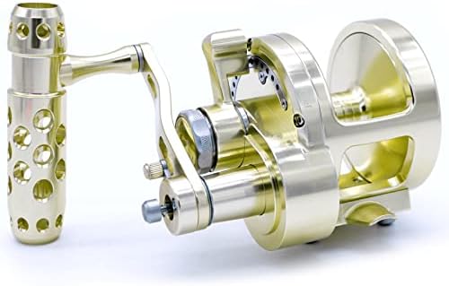 Comekoon Lever Drag 2 Speed ​​Multiplier Reel, едноделен алуминиумски рамка и ладна фалсификувана алуминиумска количка за конвенционална солена вода бавно риболов на риболов