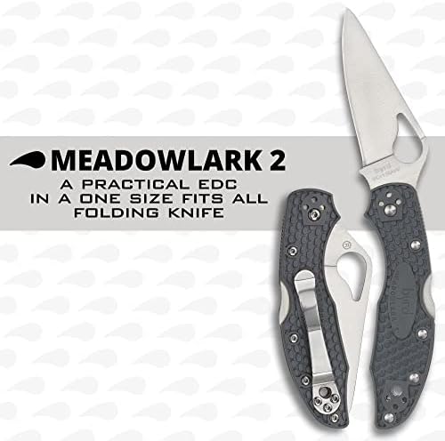 Spyderco Byrd Meadowlark 2 лесен нож со 2,90 сечило од не'рѓосувачки челик и сива рачка без лизгање FRN - PlainEdge - BY04PGY2