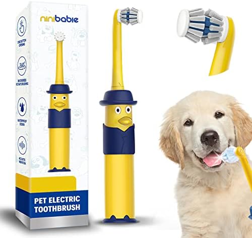 Електрична четка за заби на Нинибиби Куче, Sonic електрична четка за заби за куче, нов комплет за четки за заби од 360 степени, двојна четка за