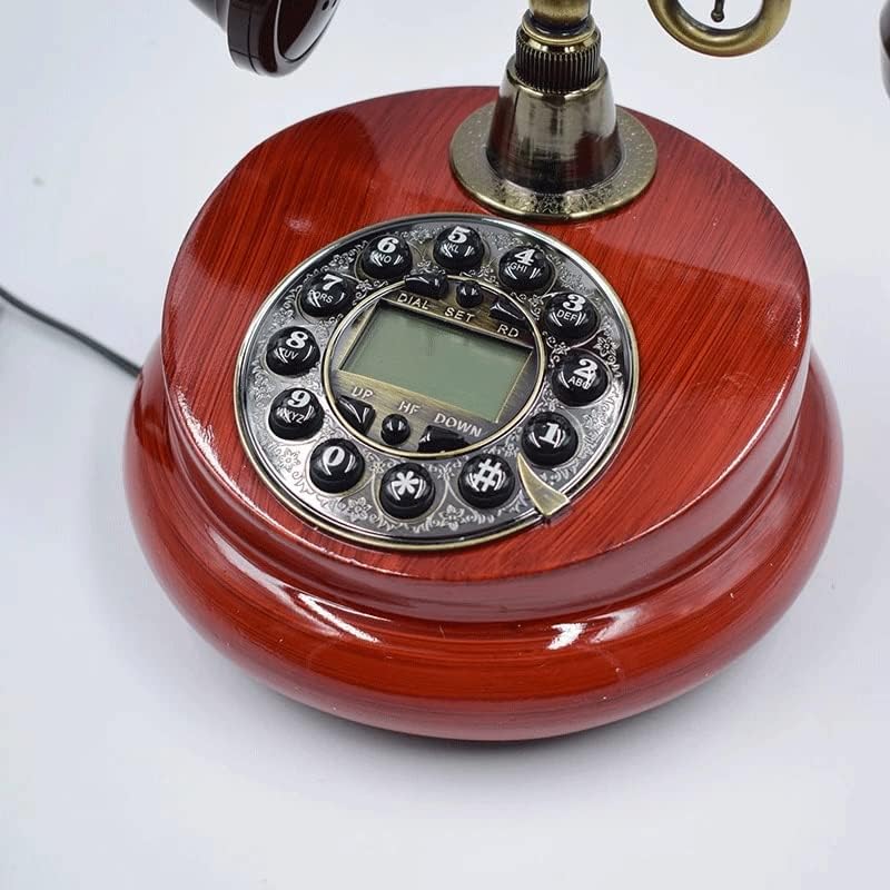 Quul Антички кабел фиксна телефонска смола Фиксна дигитална ретро телефонска копче бирање гроздобер декоративни телефони за домашно семејство