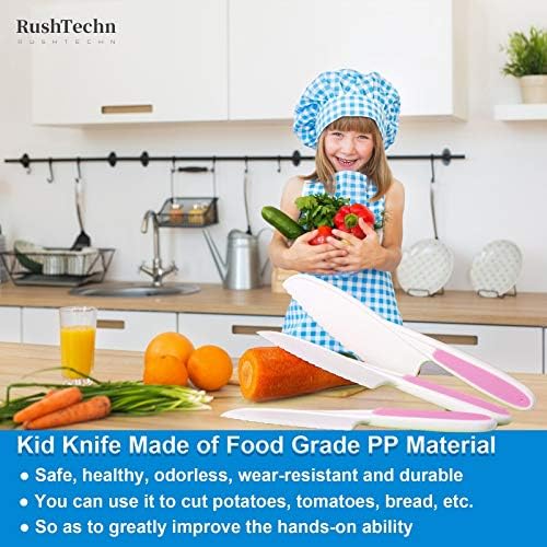 Piufryasc Деца Безбедно Пластични Нож: 3-Парче Кујна Готвење Дете Најлон Ножеви-Детски Пластични Сечење Нож Кој Може Сечење Овошје