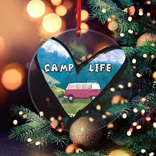 Прилагодено чист украс за камп за орнамент Акрилик Божиќни украси дивина авантура кампување шума за чување смешен Божиќ висечки украс украс