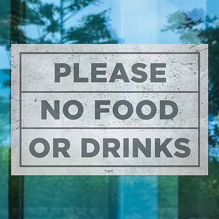 CGSignLab | Те молам, без храна или пијалоци -базична сива прозорец за лепење | 36 x24