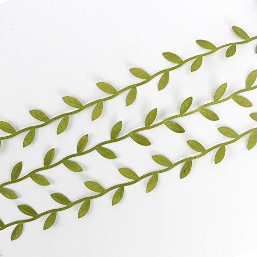 Meedee лисја лента со лента со зелена лисја - 1 x 20 јарди - зелена лента за зелена лента за лисја за завиткување хартија занаети