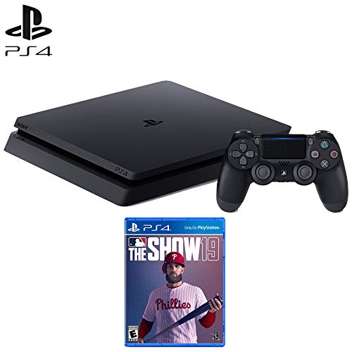 Sony PlayStation 4 Тенок Игри Конзола 1 Тб Јадро-Џет Црна MLB Шоуто 19 Стандардно Издание Видео Игра