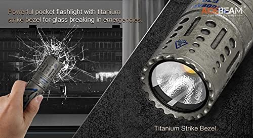 AceBeam E70 Titanium LED Flers Flers -4000 Lumens -up до 220 метри фрли 6500K ладно бело w/ батерија што може да се наполни