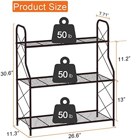 Kufutee 3 Tier Plant Stand Rack Indoor Outdoor Multilther Sholf, бронза