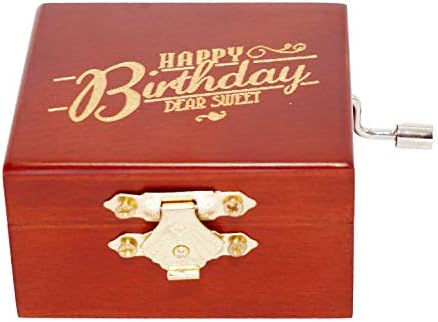 Мемориска музичка кутија Античка врежана дрво музичка кутија со рачно рачно златно движење на злато, мусијален подарок за Божиќ, роденден,