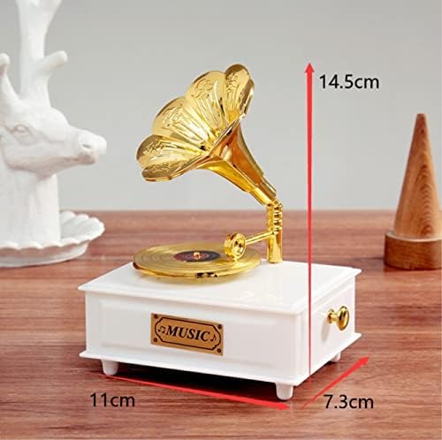 Aniic Music Box Пластична рекорд фонографска музичка кутија накит за складирање музичка кутија за декорација роденден Божиќ за семејство