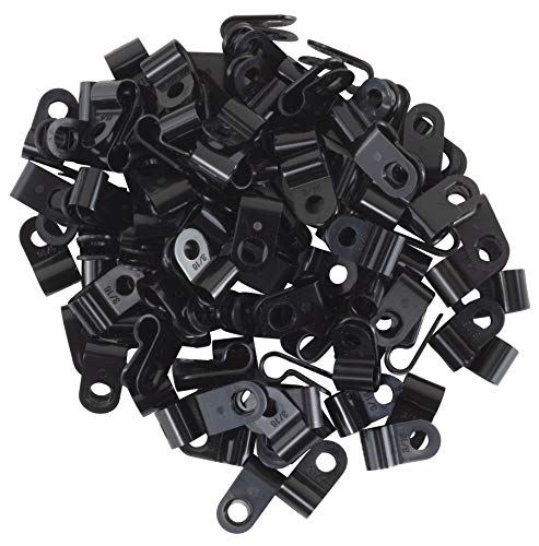 GTSE црни најлонски пластични кабелски прстиња, 3/16 завртки за завртки за кабел, јаже, управување со цевки, 100 пакувања