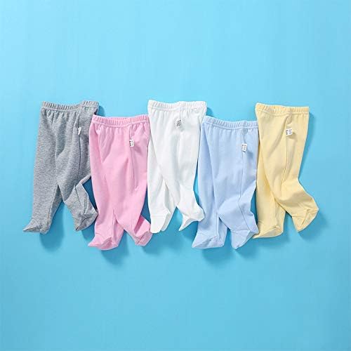 Ziweistar Unisex-Baby Девојки Момци Памук Солд во боја Подножје панталони кои се наоѓаат во легирање на легирање 0-12 месеци