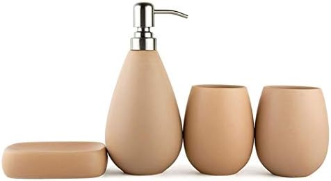 Lxdzxy додатоци за бања, комплети, керамички додатоци за бања со пет парчиња сет содржат лосион шише уста чаша x2 сапун сапун