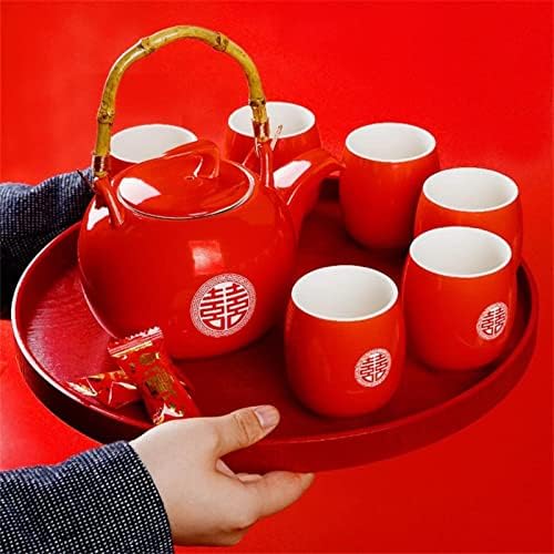 DMWMD керамички црвен свадба чајник порцелан Кинески стил Свадба чај сет порцелански чајник филтер