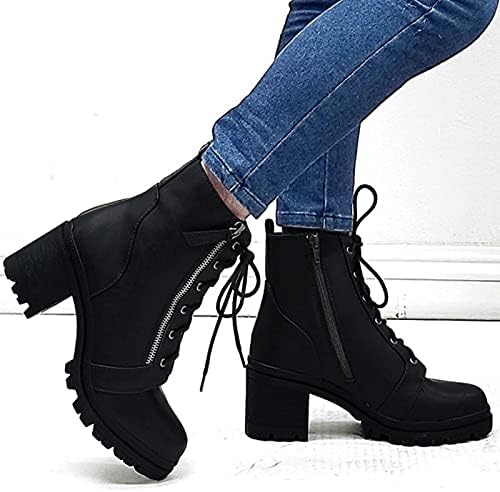 Cootsените чизми за глуждот Западни зашиени пети дами чизми за блокирање на потпетици Зимски чизми патенти панк -чизми танцуваат свадбени чизми